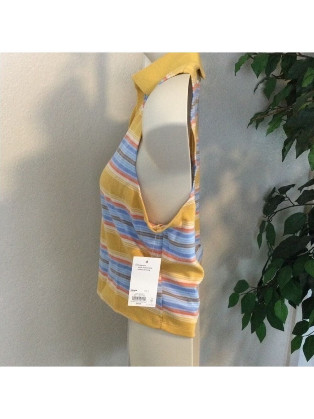 SO Cropped Johnny collar neckline Tank Top Woman’s Juniors 1X stripes - Picture 4 of 10